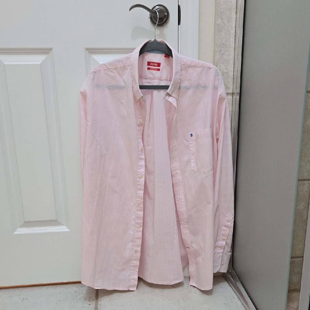 Izod Men's Light Pink Button Down Shirt